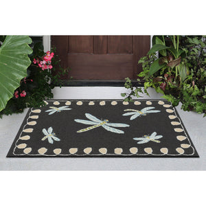Liora Manne Frontporch Dragonfly Indoor Outdoor Area Rug Midnight