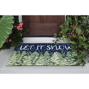 Liora Manne Frontporch Let It Snow Indoor Outdoor Area Rug Midnight