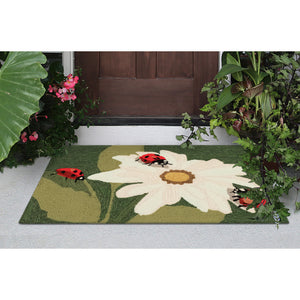 Liora Manne Frontporch Ladybugs Indoor Outdoor Area Rug Green