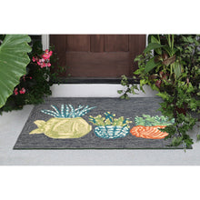 Load image into Gallery viewer, Liora Manne Frontporch Happy Plant Indoor Outdoor Rug Navy