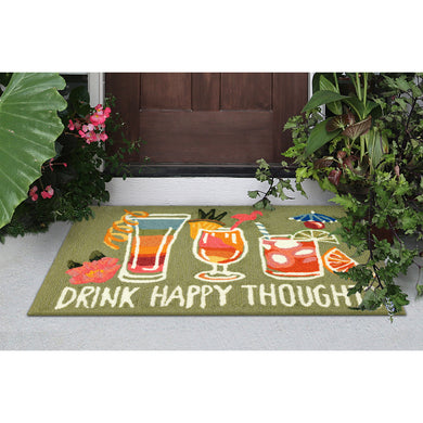 Liora Manne Frontporch Happy Drinks Indoor Outdoor Area Rug Green