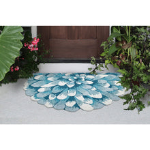 Load image into Gallery viewer, Liora Manne Frontporch Mum Indoor Outdoor Rug Aqua