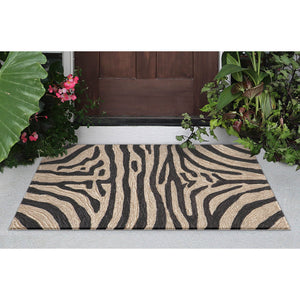 Liora Manne Ravella Zebra Indoor Outdoor Area Rug Black