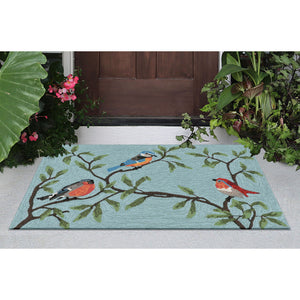 Liora Manne Ravella Birds On Branches Indoor Outdoor Area Rug Aqua