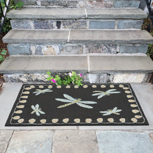 Load image into Gallery viewer, Liora Manne Frontporch Dragonfly Indoor Outdoor Area Rug Midnight