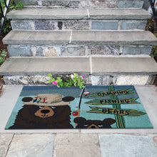 Load image into Gallery viewer, Liora Manne Frontporch Fishing Bears Indoor Outdoor Area Rug Green