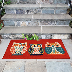 Liora Manne Frontporch What A Hoot Indoor Outdoor Area Rug Red