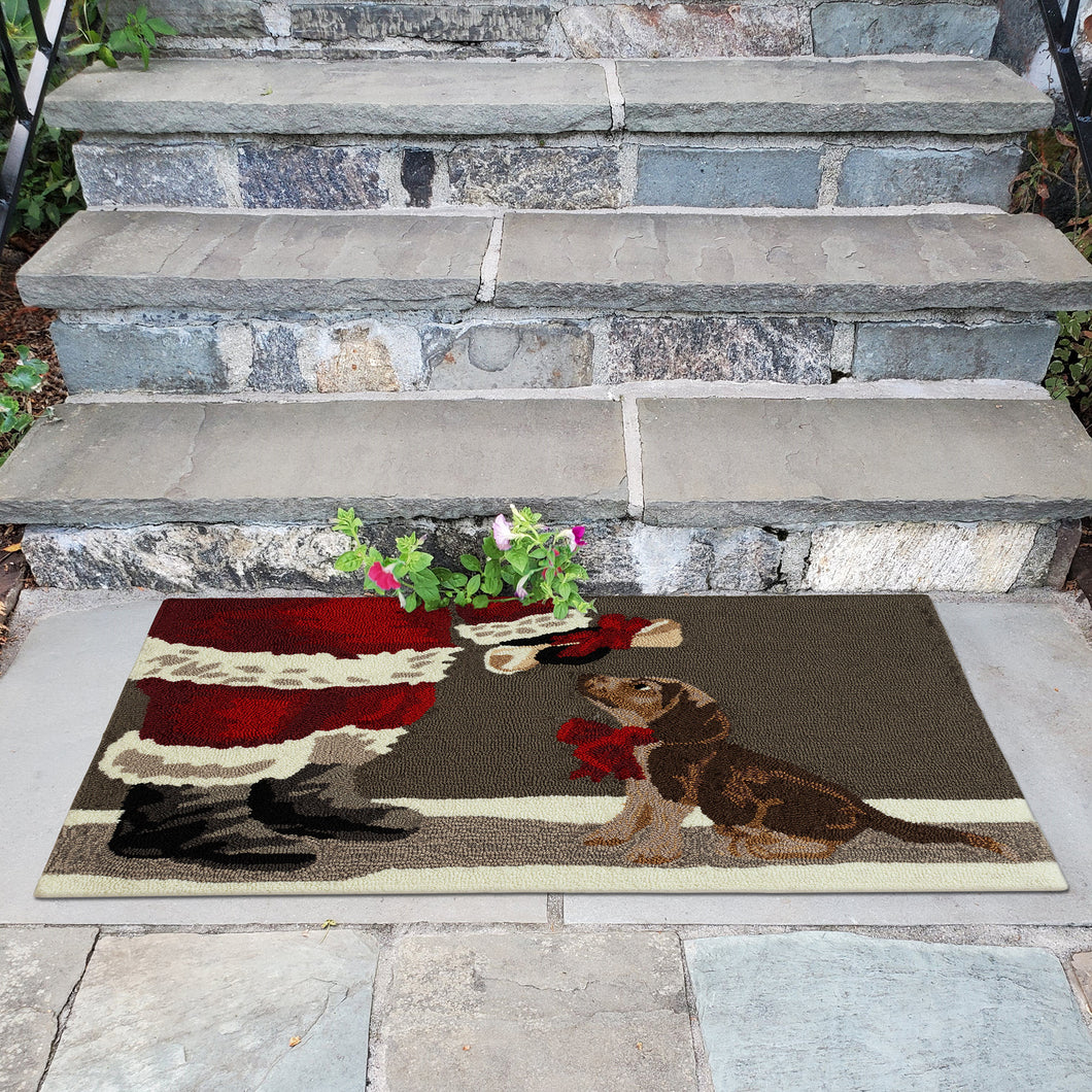 Liora Manne Frontporch Good Dog Indoor Outdoor Area Rug Grey