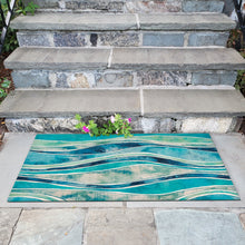 Load image into Gallery viewer, Liora Manne Illusions Wave Indoor Outdoor Mat Ocean