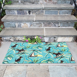 Liora Manne Illusions Aloha Dogs Indoor Outdoor Mat Sunrise
