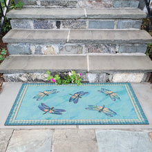 Load image into Gallery viewer, Liora Manne Illusions Dragonflies Indoor Outdoor Mat Lagoon