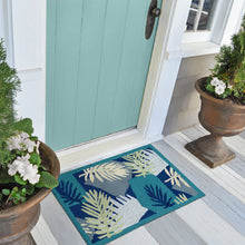 Load image into Gallery viewer, Liora Manne Capri Patchwork Palms Indoor Outdoor Area Rug Navy