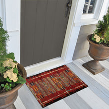 Load image into Gallery viewer, Liora Manne Esencia Tribal Stripe Indoor Outdoor Mat Red