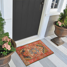 Load image into Gallery viewer, Liora Manne Esencia Heriz Indoor Outdoor Mat Red/multi