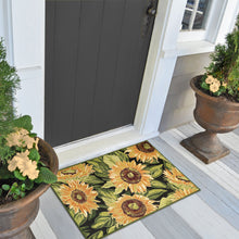Load image into Gallery viewer, Liora Manne Esencia Sunflowers Indoor Outdoor Mat Black