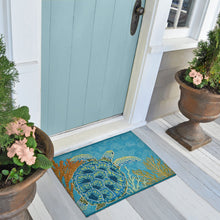 Load image into Gallery viewer, Liora Manne Esencia Seaturtle Garden Indoor Outdoor Mat Ocean