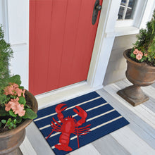 Load image into Gallery viewer, Liora Manne Frontporch Lobster on Stripes Indoor Outdoor Area Rug Navy