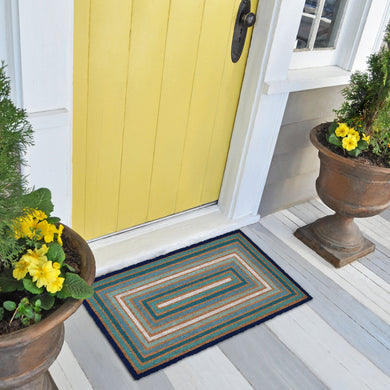 Liora Manne Natura Boxes Outdoor Door Mat Blue