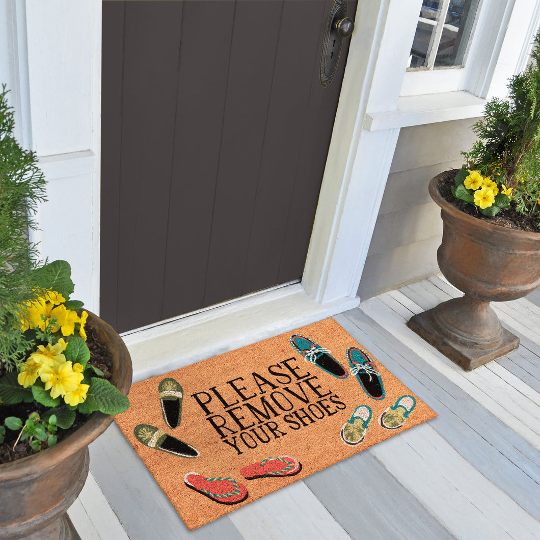 Liora Manne Natura Please Remove Your Shoes Outdoor Door Mat Natural