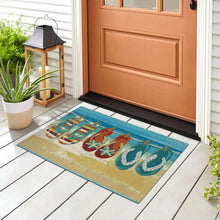 Load image into Gallery viewer, Liora Manne Esencia Flip Flops Forever Indoor Outdoor Mat Blue