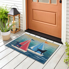 Load image into Gallery viewer, Liora Manne Esencia See Spot Sail Indoor Outdoor Mat Blue