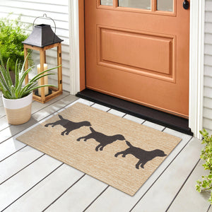 Liora Manne Frontporch Doggies Indoor Outdoor Area Rug Black