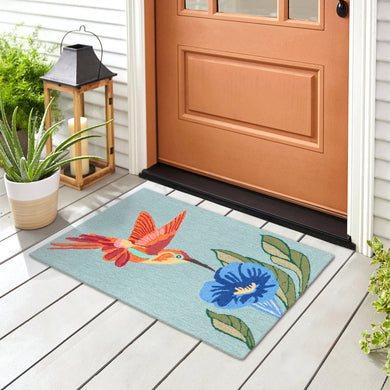 Liora Manne Frontporch Hummingbird Indoor Outdoor Area Rug Sky