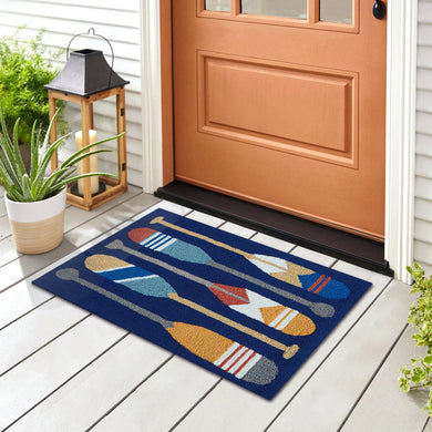 Liora Manne Frontporch Paddles Indoor Outdoor Area Rug Navy