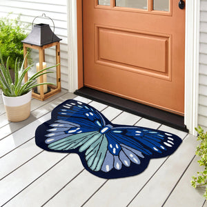 Liora Manne Frontporch Monarch Indoor Outdoor Rug Blue