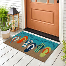 Load image into Gallery viewer, Liora Manne Natura Flip Flops Outdoor Door Mat Ombre Blue