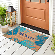 Load image into Gallery viewer, Liora Manne Natura Palm Border Outdoor Door Mat Blue