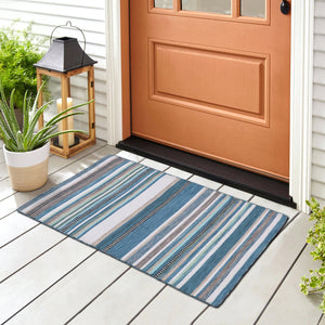 Liora Manne Sonoma Malibu Stripe Indoor Outdoor Area Rug Seascape