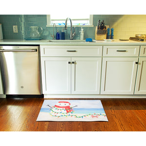Liora Manne Illusions Beach Snowman Indoor Outdoor Mat Ocean