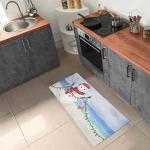Liora Manne Illusions Beach Snowman Indoor Outdoor Mat Ocean