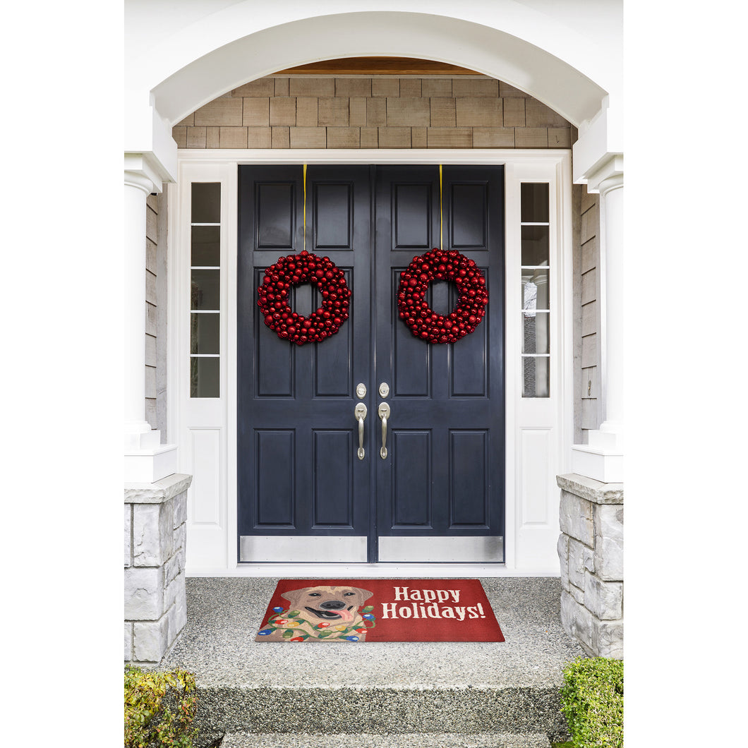 Liora Manne Frontporch Happy Holidays Indoor Outdoor Area Rug Red