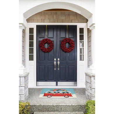 Liora Manne Frontporch Happy Howlidays Indoor Outdoor Area Rug Red