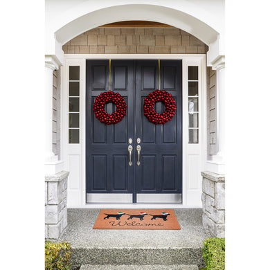 Liora Manne Natura Three Dogs Holiday Outdoor Door Mat Natural 1'6