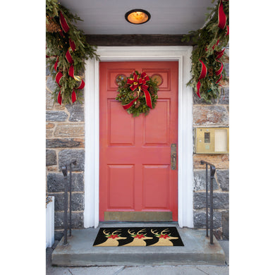 Liora Manne Natura Deer Outdoor Mat Door Black 1'6