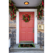 Load image into Gallery viewer, Liora Manne Natura Merry Christmas Holly Outdoor Door Mat Black 1&#39;6&quot; x 2&#39;6&quot;