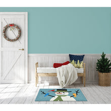 Load image into Gallery viewer, Liora Manne Frontporch Snowman And Friends Indoor Outdoor Area Rug Blue