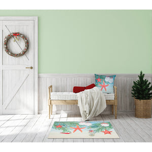 Liora Manne Illusions Coastal Christmas Ornaments Indoor Outdoor Mat Ocean