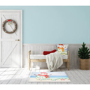 Liora Manne Illusions Beach Snowman Indoor Outdoor Mat Ocean