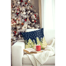 Load image into Gallery viewer, Liora Manne Frontporch Let It Snow Indoor Outdoor Pillow Midnight