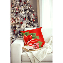 Load image into Gallery viewer, Liora Manne Visions III Poinsettia Indoor Outdoor Pillow Red