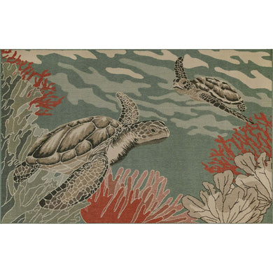 Liora Manne Riviera Seaturtles Indoor Outdoor Area Rug Ocean