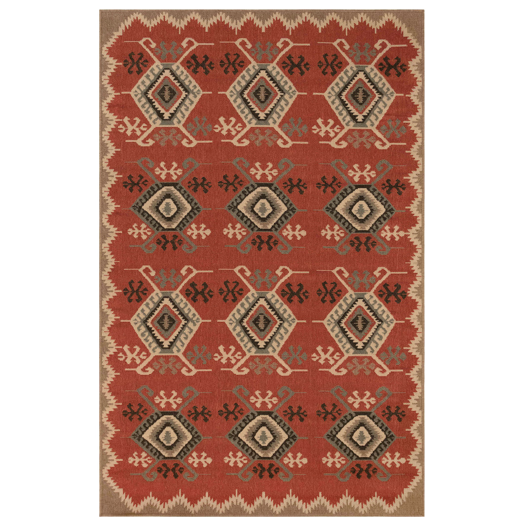 Liora Manne Riviera Kilim Indoor Outdoor Area Rug Red