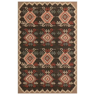 Liora Manne Riviera Kilim Indoor Outdoor Area Rug Black