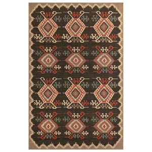 Liora Manne Riviera Kilim Indoor Outdoor Area Rug Black