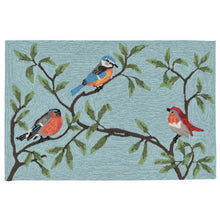 Load image into Gallery viewer, Liora Manne Ravella Birds On Branches Indoor Outdoor Area Rug Aqua