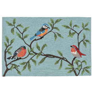 Liora Manne Ravella Birds On Branches Indoor Outdoor Area Rug Aqua